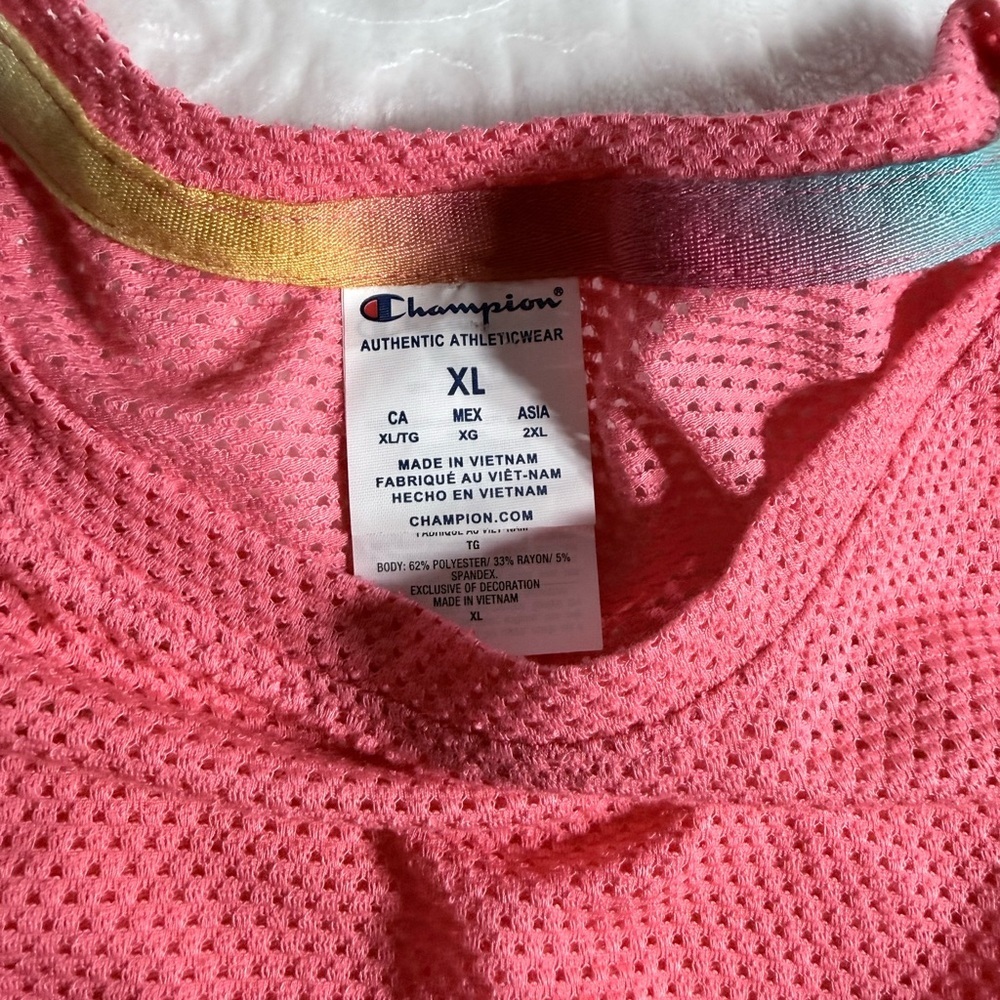 Champion Pink Mesh Athletic Tank Top XL NWT Breathable - Picture 7 of 9